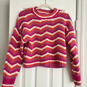Striped Crochet Sweater M